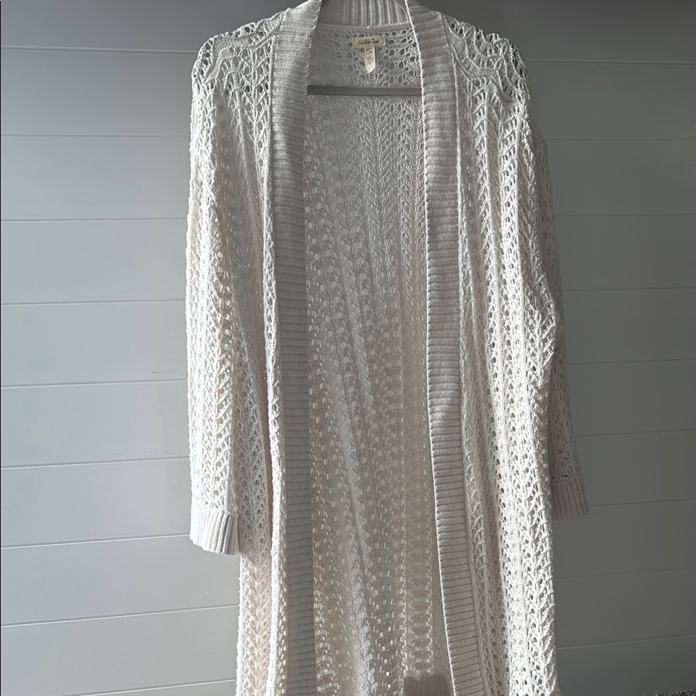 Matilda Jane Cream Shrug with Intricate Knit Pattern
